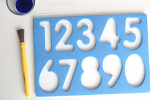 Make beautiful watercolors art with a foam numbers puzzle! Preschoolers and toddlers do great with this!