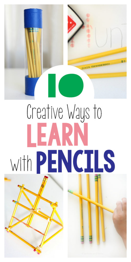 10 creative ways to learn with pencils! Great ideas for back to school learning activities.