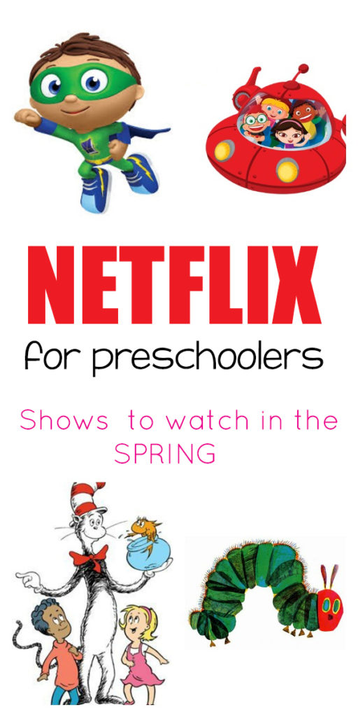 Don't make your home preschool plans without looking at this guide! This mom lists all the Netflix preschool shows that coordinate with the spring season!