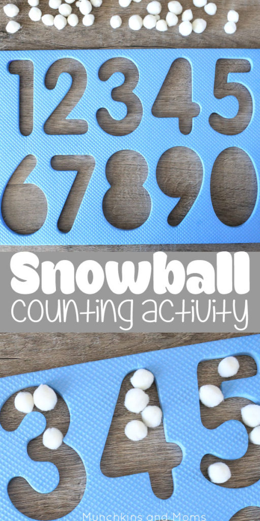 Snowball counting- a great number  recognition and counting activity for preschoolers! Pair with the book The Snowy Day for literacy tie-in.