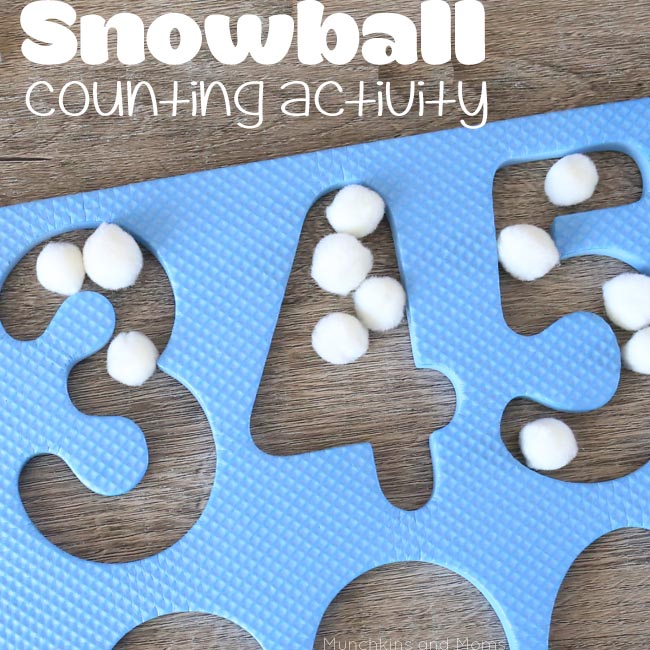 Snowball counting- a great number  recognition and counting activity for preschoolers! Pair with the book The Snowy Day for literacy tie-in.