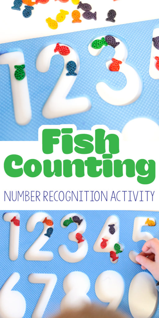 Fish counting and number recognition activity. Saving this idea for Read Across America/ Dr. Seuss' birthday (One Fish, Two Fish Red Fish Blue Fish activity)