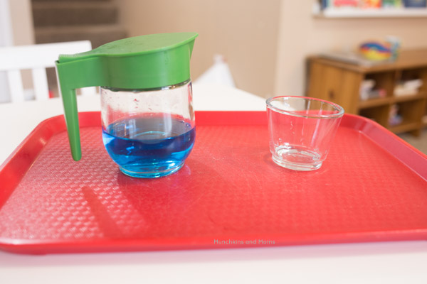 Pouring Station Activity for Toddlers - Busy Toddler