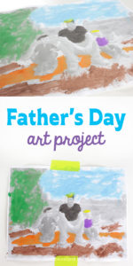 DIY Father's Day gift idea~ Let kids paint a picture of them with their daddy for a perfect gift from kids of any age!