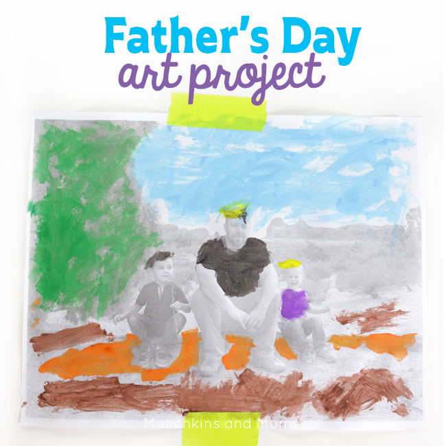 DIY Father's Day gift idea~ Let kids paint a picture of them with their daddy for a perfect gift from kids of any age!