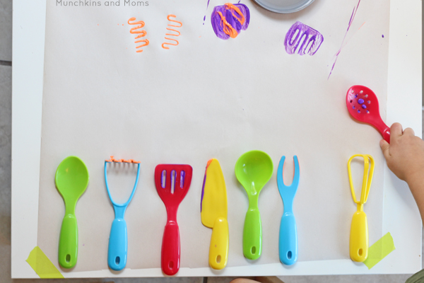 Painting with Kitchen Tools - Simple Fun for Kids