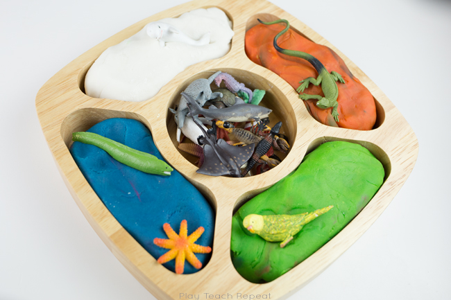 Pocket of Preschool - Put trays near the play dough supplies as a visual  reminder for kiddos to grab a tray ❤️ Trays from Target 🎯 last year.  Labels >>