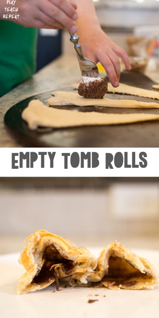 Empty Tomb Rolls (Resurrection Rolls) to celebrate the meaning of Easter with Kids!
