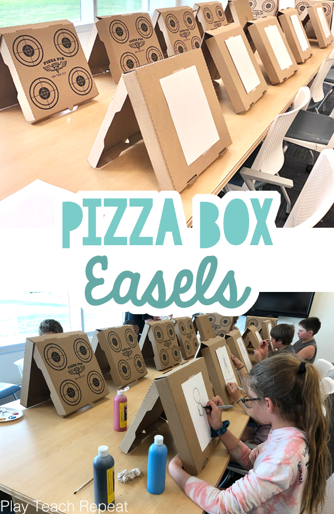 Pizza Box Art Easels – Munchkins and Moms